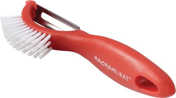 Rachael Ray Kitchen Gadgets Vegetable/Fruit Peeler with Brush, 3-In-1 Tool, Red | Amazon (US)