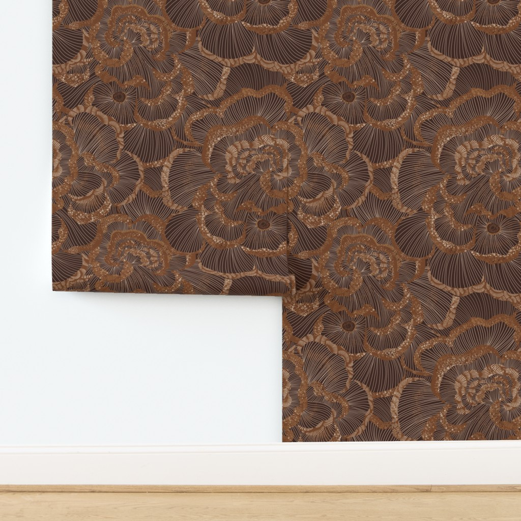 Large Japanese Earth Mushrooms Wallpaper | Spoonflower | Spoonflower