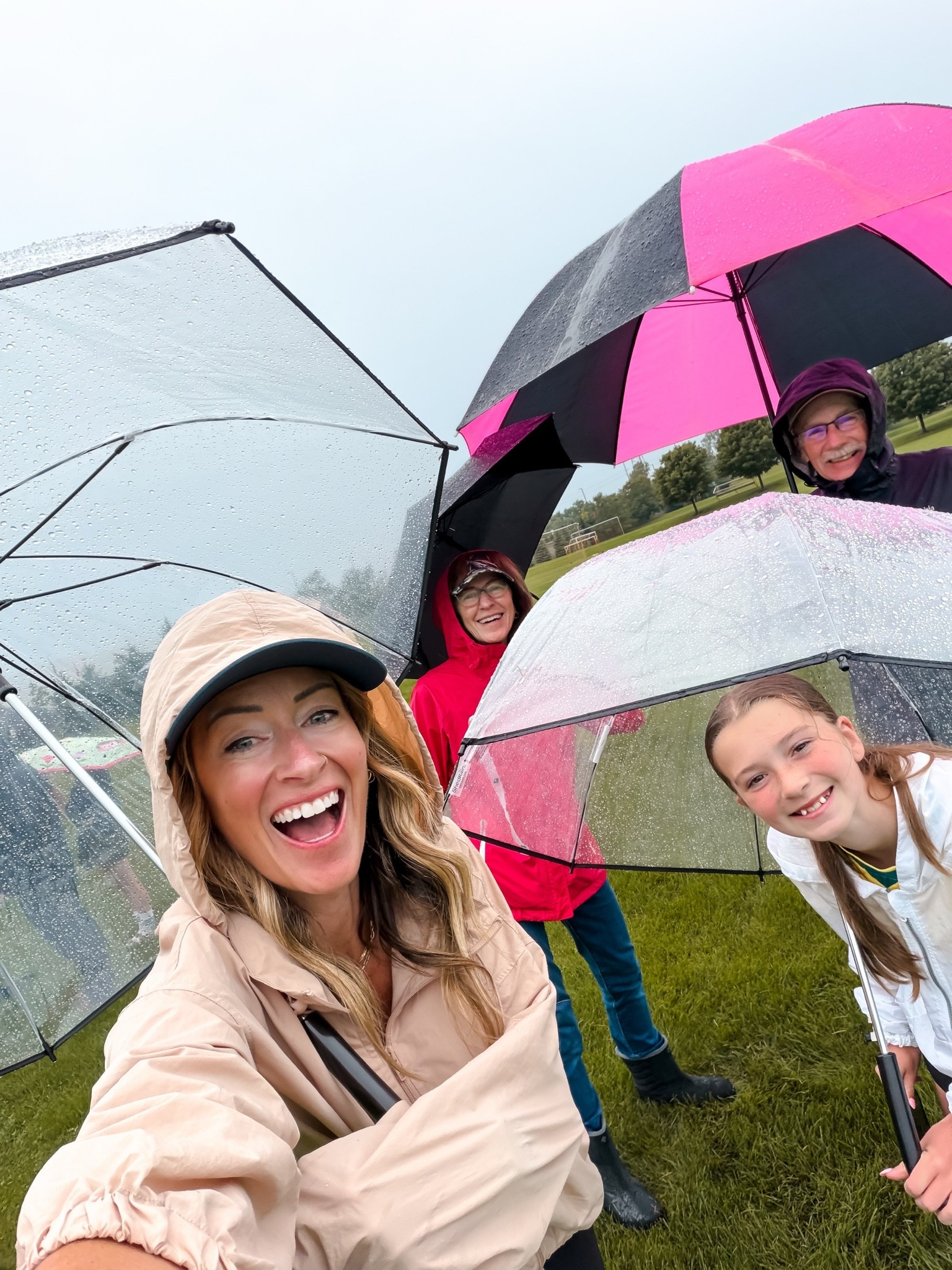 Clear dome umbrella is a soccer mom must have for rainy game days and weekends on the sidelines and tournaments 
Club sports parents