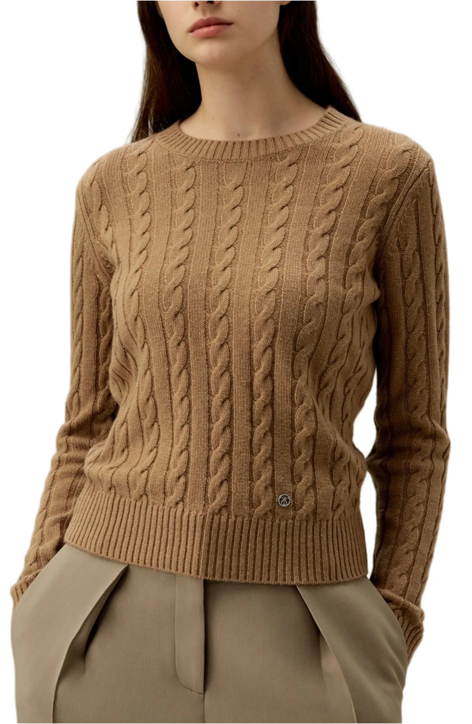 Classic Cable Knit Sweater with Ribbed Edges | Nordstrom