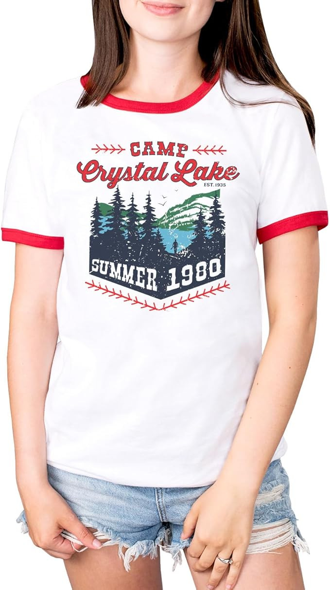 Camp Crystal Lake Ringer Tee Shirt Unisex | Amazon (US)