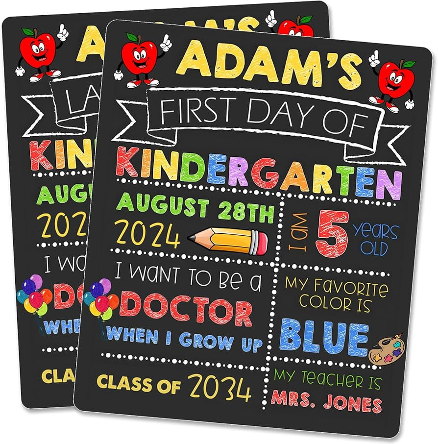 First Day of School Sign Double Sided & Reusable First Day of School Board Back to School Supplie... | Amazon (US)