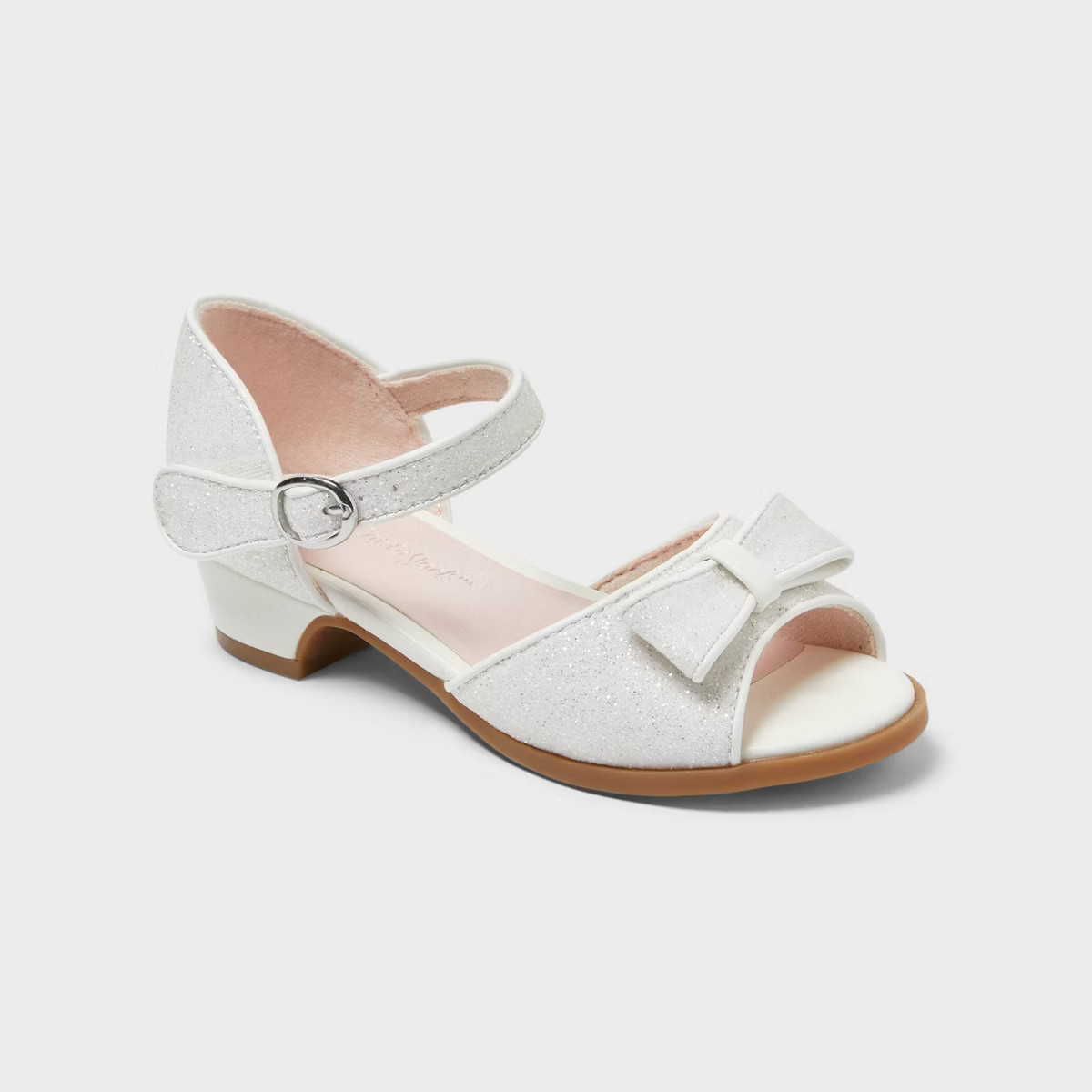 Toddler Girls' Hazina Peep Toe Low Contoured Dress Heels - Cat & Jack\u2122 White 12T | Target