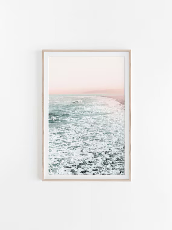 Beach Prints, Digital Print, Pastel Wall Art, Pastel Prints, Wave Print, Art Print, Wave Wall Art... | Etsy (US)