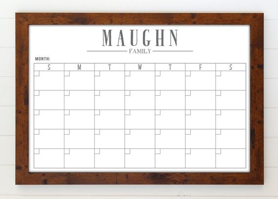 Large Wall Calendar | 24 x 36 reusable calendar | dry erase calendar | minimalist calendar| #3684 | Etsy (US)