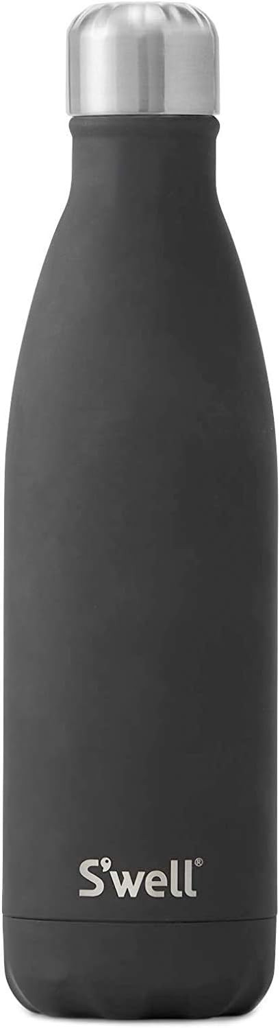 S'well Stainless Steel Water Bottle - 17 Fl Oz - Soft Touch Black - Triple-Layered Vacuum-Insulat... | Amazon (US)