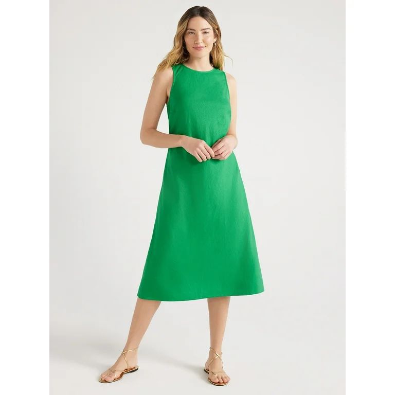 Free Assembly Women’s Sleeveless Bias Midi Dress, Sizes XS-XXL | Walmart (US)