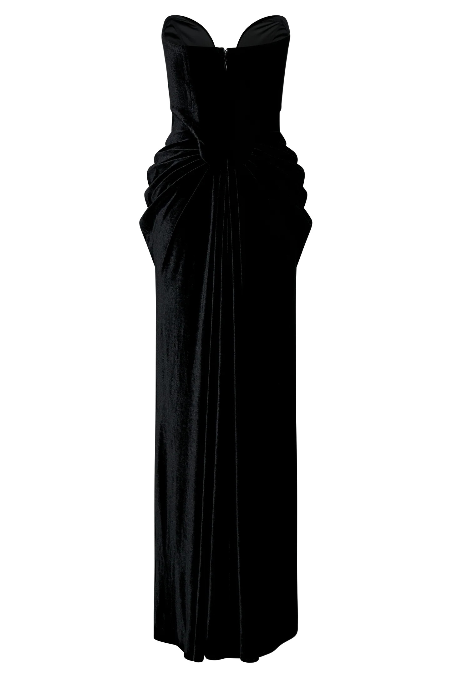Paige Strapless Velvet Maxi Dress - Black | MESHKI US
