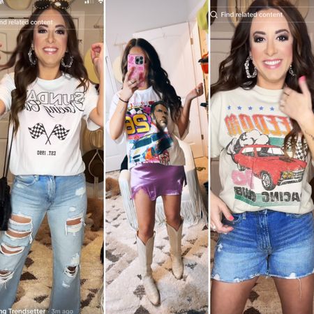 Graphic tees and how I styled - nascar - Sunday race day 

#LTKFindsUnder100 #LTKFindsUnder50 #LTKStyleTip