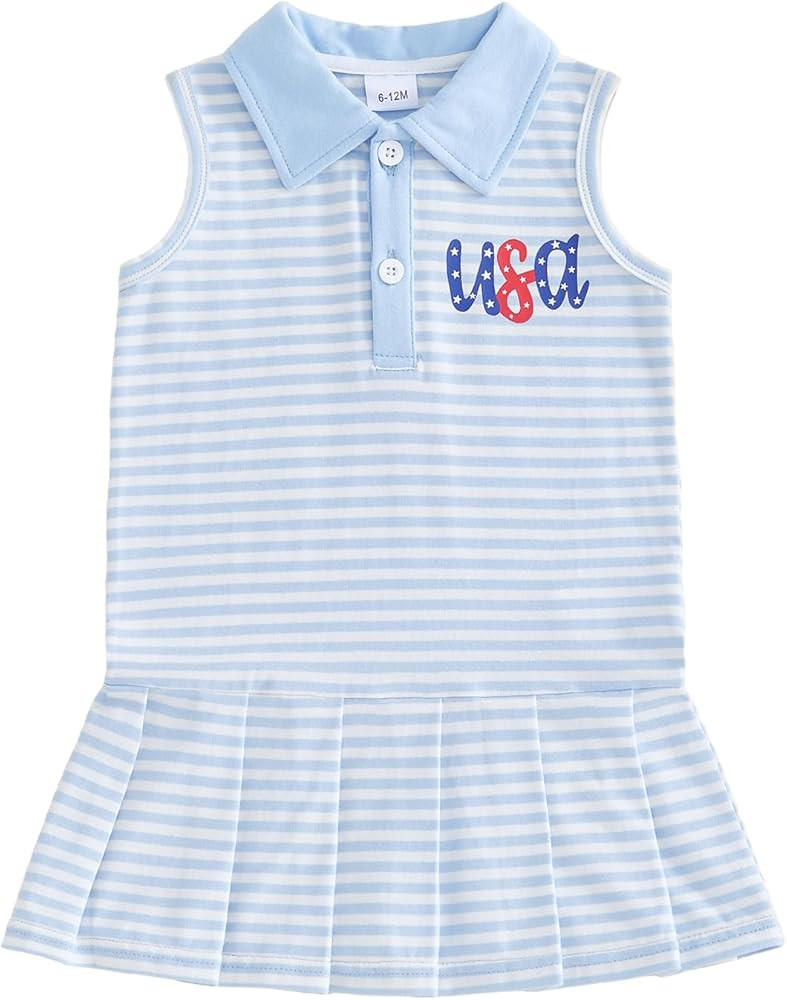 Toddler Baby Girl Back to School Outfit Little Girl Apple Lapel Collar A Line Dress Cute Summer S... | Amazon (US)