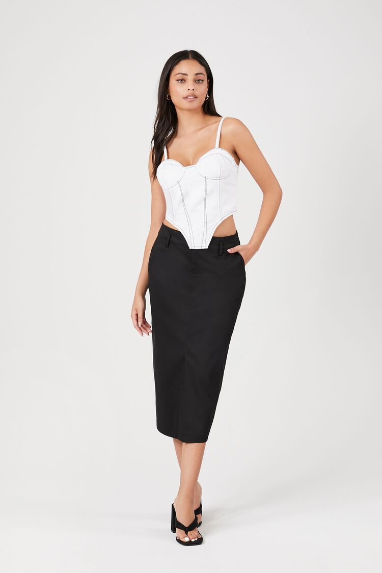 Cotton-Blend Pencil Midi Skirt | Forever 21 (US)