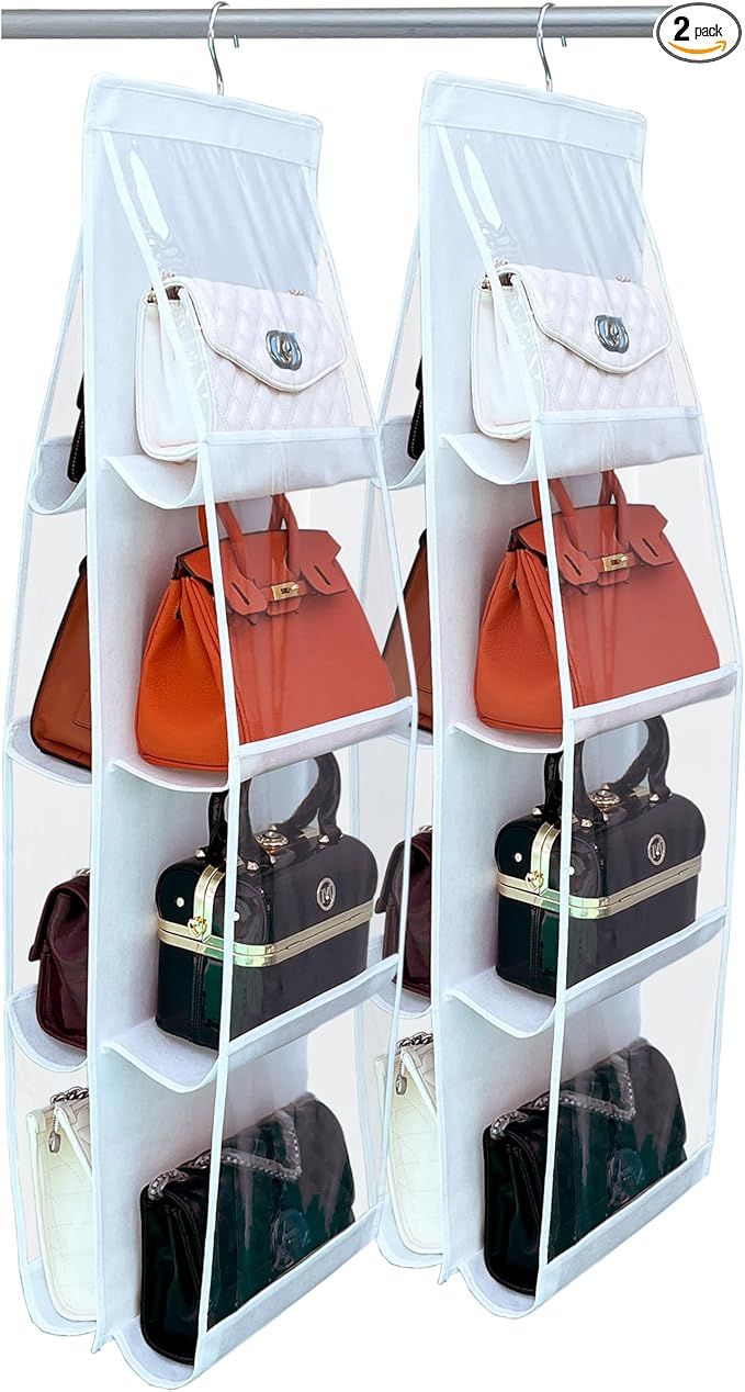 zebricolo, purse organizer, 2 Pack,purse organizer for closet, Upgrade Larger8 Pockets, hand bag ... | Amazon (US)