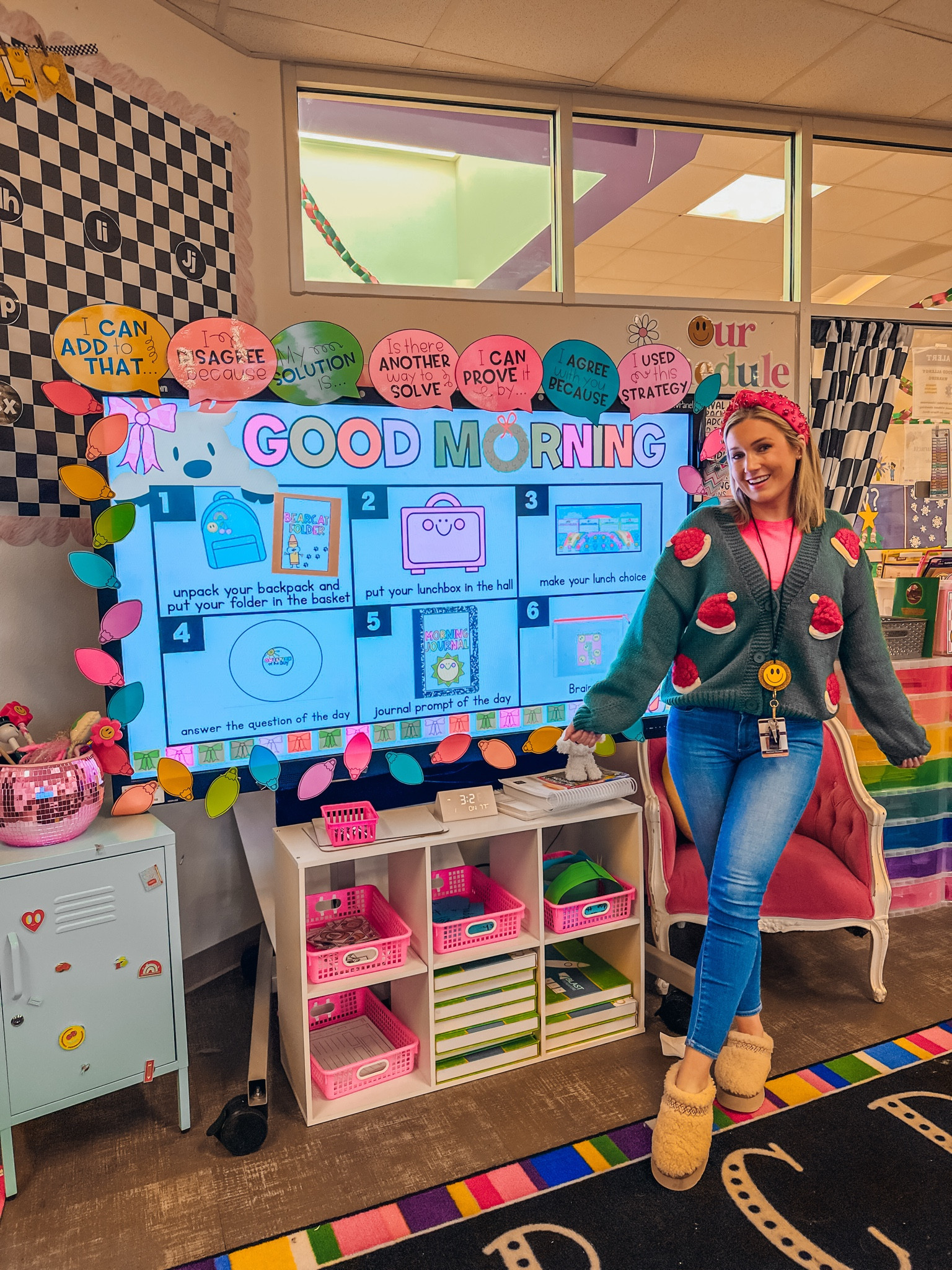 Teacher holiday outfit 
Santa cardigan 

#LTKHoliday #LTKSeasonal
