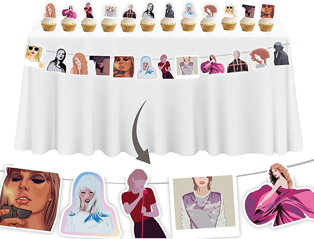 Let's ParTAY! Party Decorations for Music Lover's Birthday Decorations, ERAS Cutout Cake Toppers,... | Amazon (US)