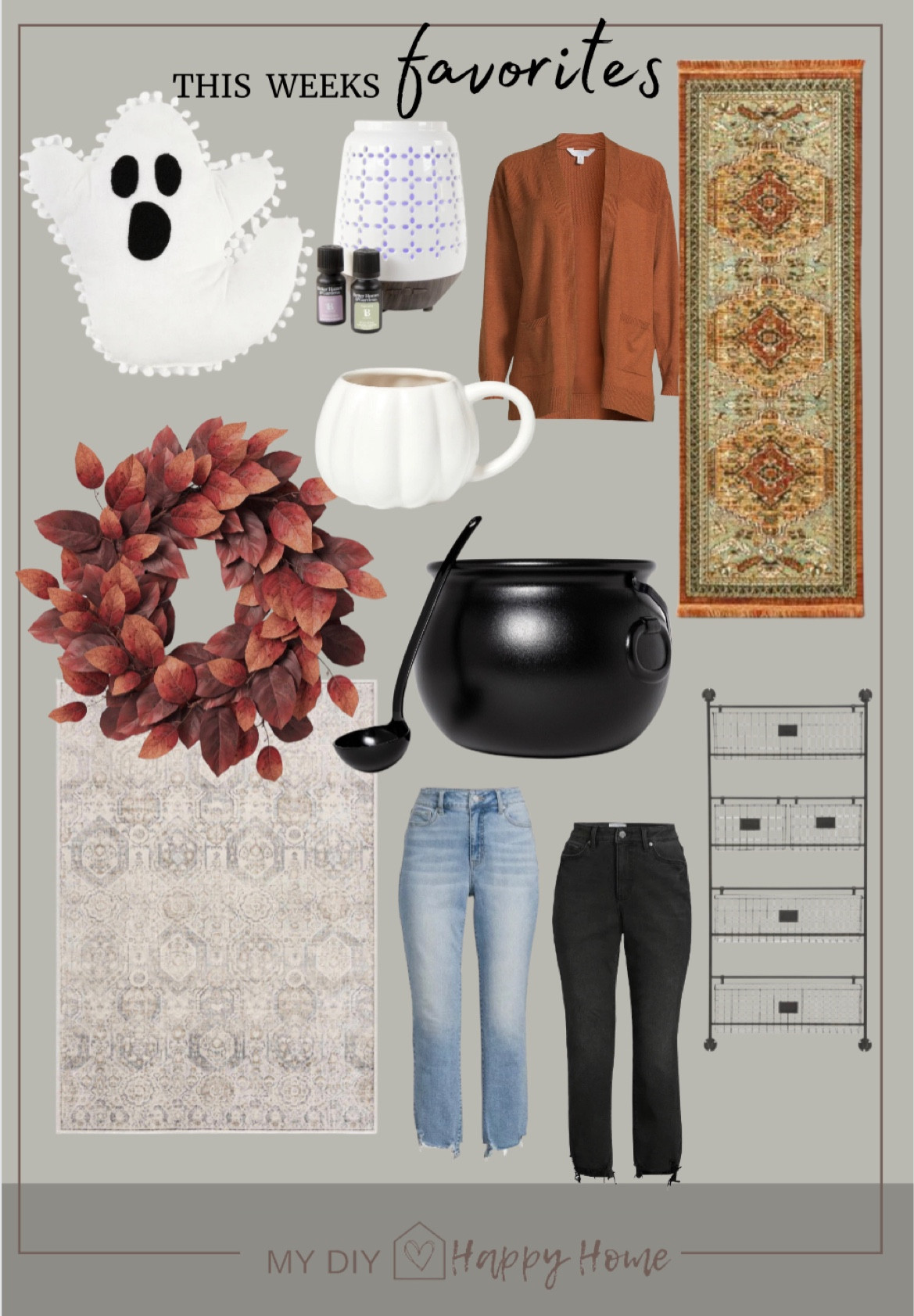 This past weeks best sellers:

•my kitchen runner
•my living room rug
•ghost pillow
•pumpkin mug 
•rust fall wreath 
•cauldron
•straight leg jeans 
•cardigan 
•ceramic diffuser
•wire wall rack 

#LTKhome #LTKSeasonal #LTKHalloween