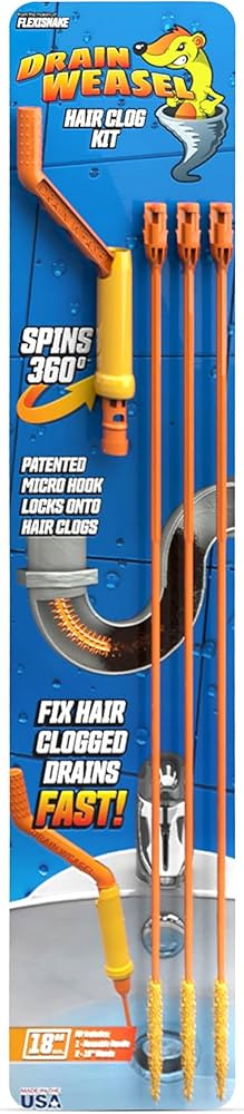 FlexiSnake Drain Weasel Sink Snake Hair Clog Remover Tool Kit, Sink, Pipe, Bathroom, Bathtub Drai... | Amazon (US)