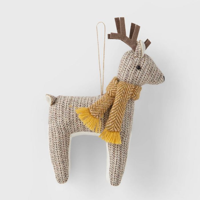 Reindeer Christmas Tree Ornament Brown with Yellow Scarf - Wondershop&#8482; | Target