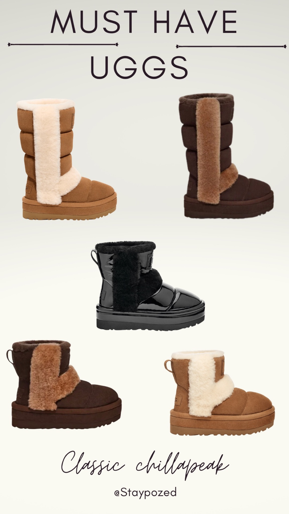 UGG Classic Chillapeak Tall　23cm UGG CLASSIC CHILLAPEAK TALL CHESTNUT SUEDE FUR PLATFORM