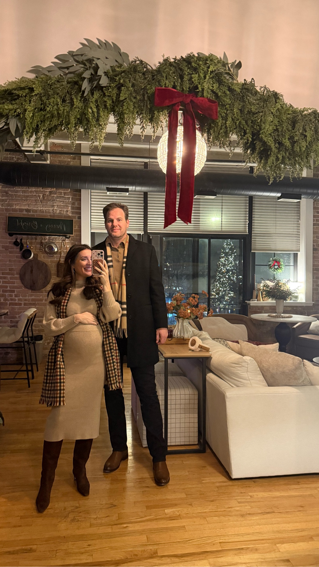 Winter date night with the bump! Use my code SHELBI30 for 30% off my sweater dress (I sized up to a small). 

#LTKBump #LTKCyberWeek #LTKMens