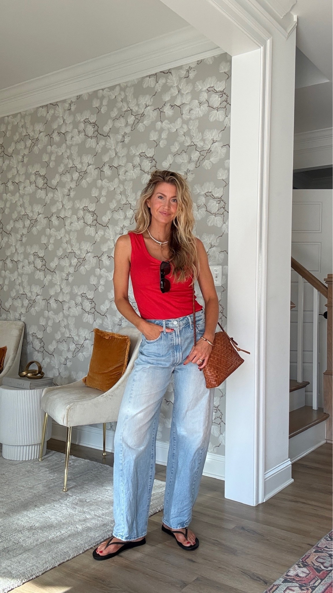 Red tank + denim!

#LTKootd #LTKgrwm #LTKSeasonal