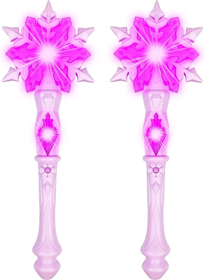 Light Up Frozen Snowflake Wands with Sound(Motion Sensitive) Magic Toy for Kids Girls Princess Pa... | Amazon (US)