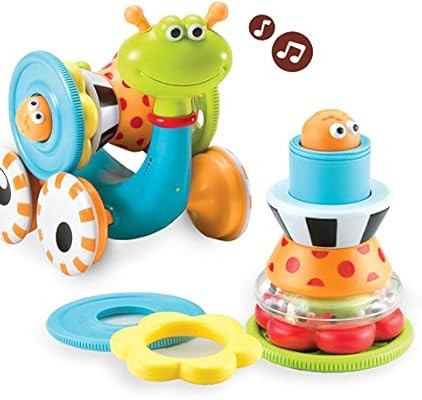 Yookidoo Musical Crawl N' Go Snail Toy with Stacker - Promotes Baby's Crawling and Walking. Rolls... | Amazon (US)