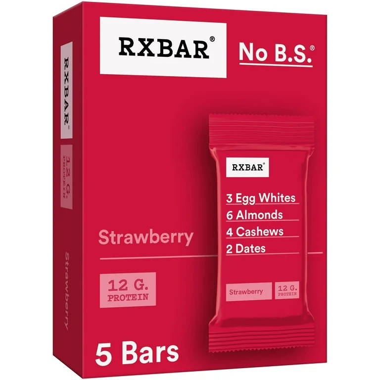 RXBAR Protein Bars Gluten-Free, Strawberry, 5 Count | Walmart (US)