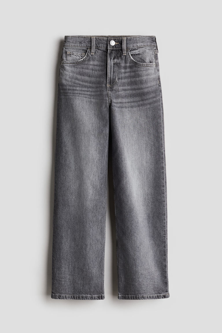 H & M - Wide Leg Jeans - Gray | H&M (US + CA)