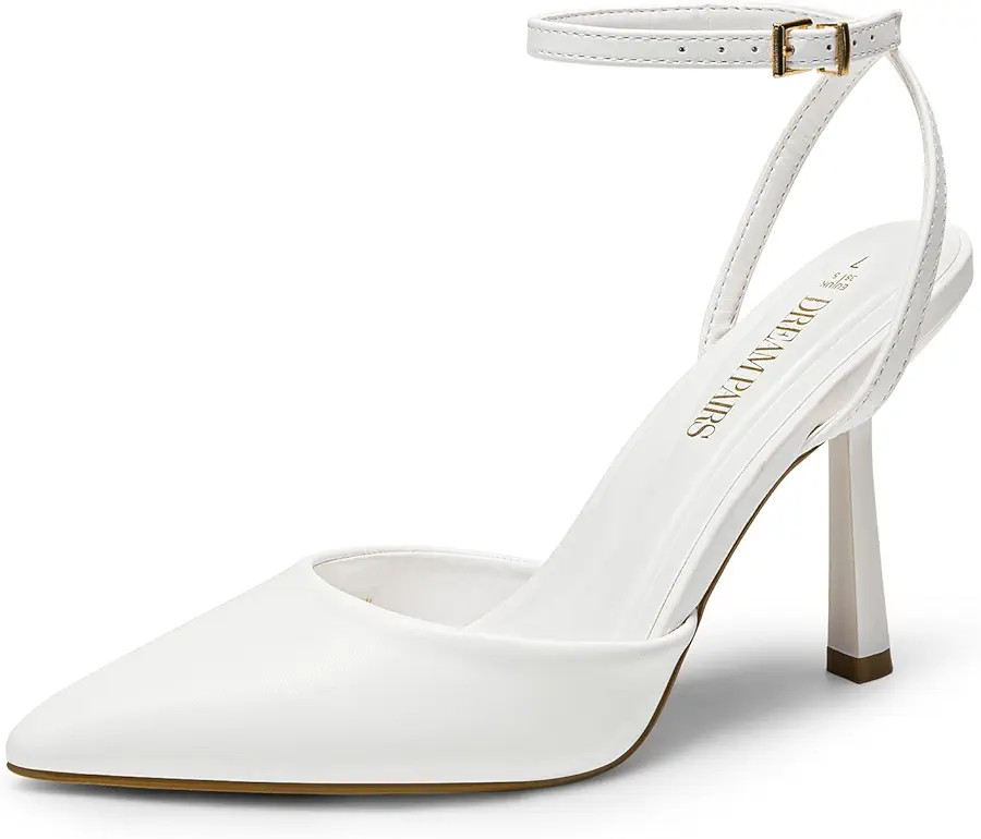 DREAM PAIRS High Heels for Women Closed Pointed Toe Dress Shoes for Women Ankle Strap Stiletto He... | Amazon (US)