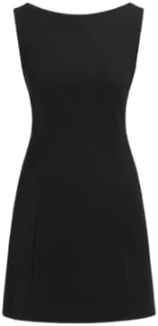 CIDER Boat Neck Solid Mini Dress | Amazon (US)