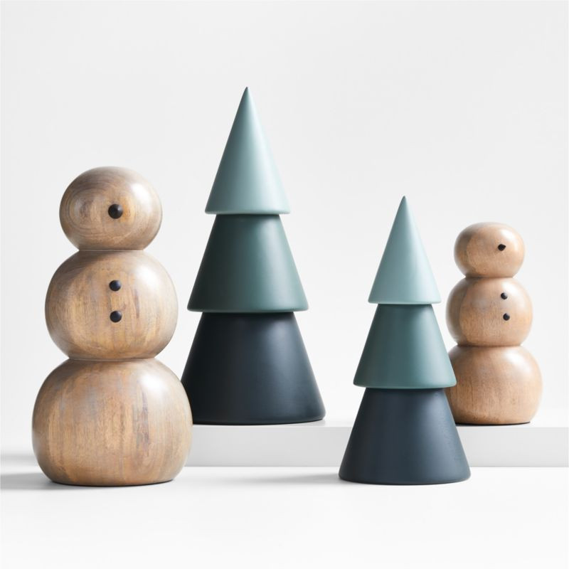 Wooden Winter Decor Arrangement | Crate & Barrel | Crate & Barrel
