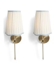 2pk 20in Rechargeable Pleated Shade Metal Wall Sconce | TJ Maxx