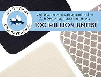 S&T INC. Dish Drying Mat, Highly Absorbent Microfiber Kitchen Counter Mat, Dish Drying Pad for Di... | Amazon (US)