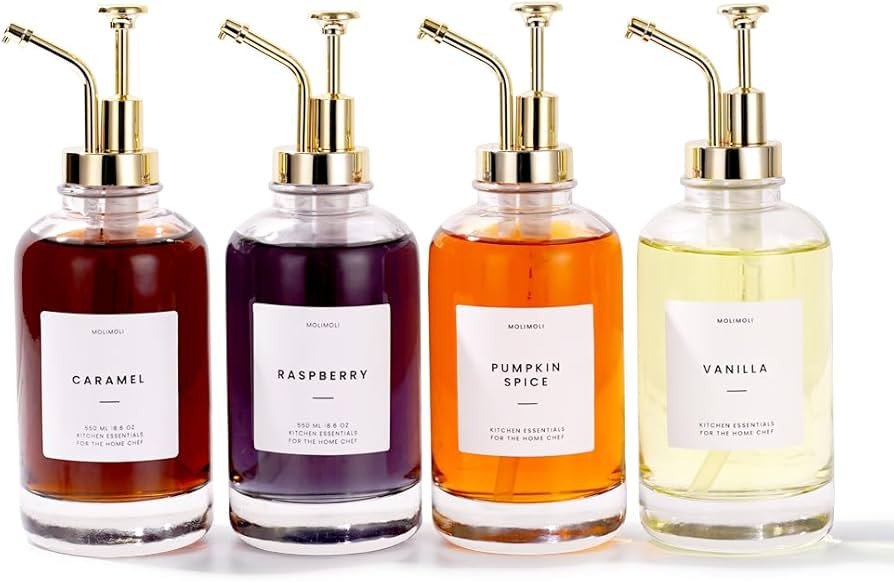 Molimoli Coffee Syrup Dispenser for Coffee Bar, Coffee Pump Dispenser, Glass Syrup Bottle w. Pump... | Amazon (US)