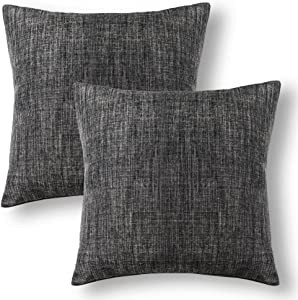 Jeanerlor Square Faux Lined Linen Decorative Striped Throw Pillow Case 24x24 inch Cushion Sham Se... | Amazon (US)