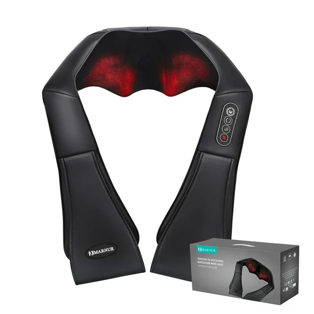 MARNUR Neck and Shoulder Massager, 3D Deep Tissue Kneading Shiatsu Massager with Heat | Walmart (US)