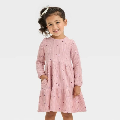Toddler Girls' Cozy Dress - Cat & Jack™ Pink 12M | Target
