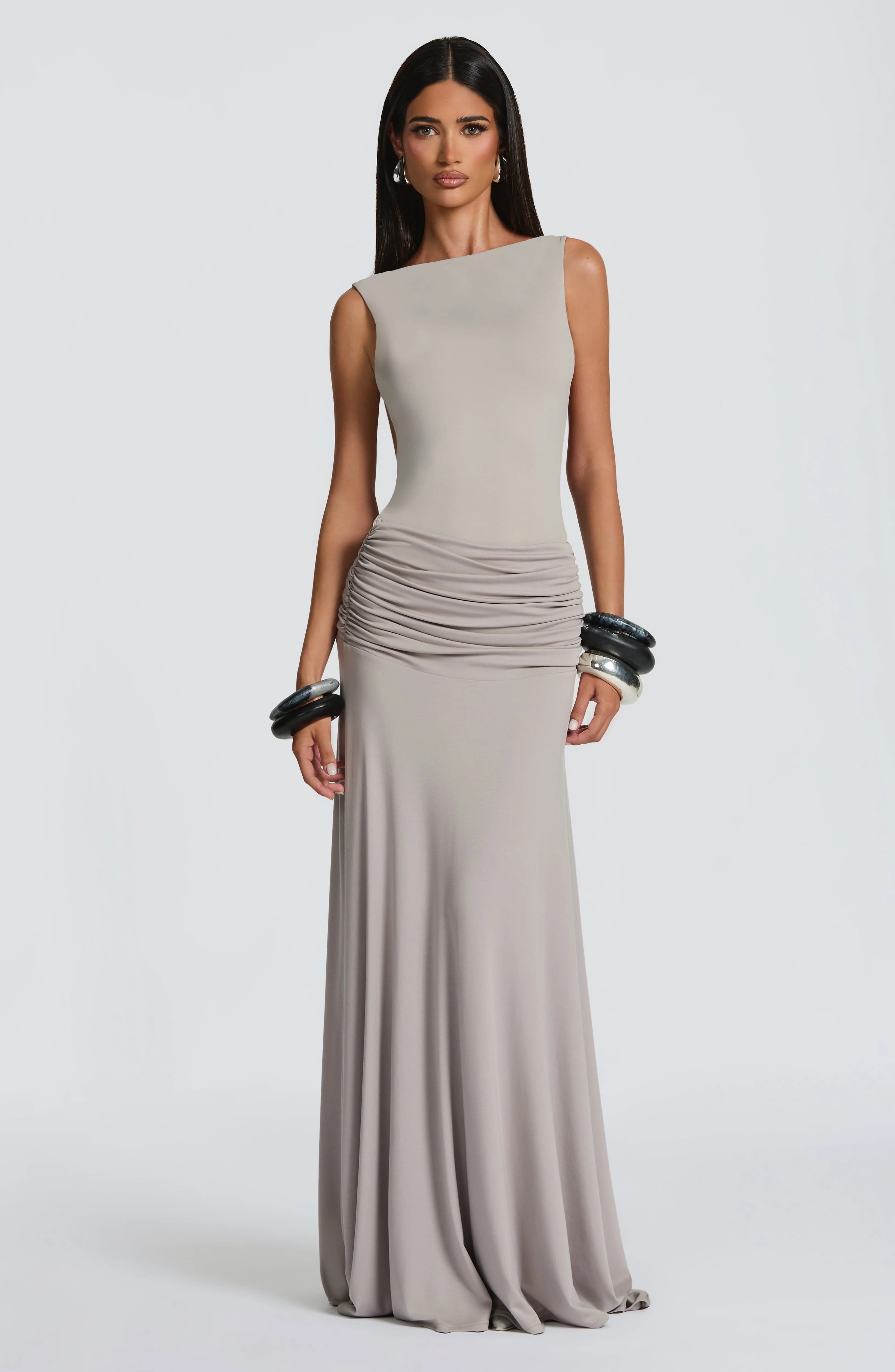 Paige Maxi Skirt - Light Grey | Babyboo (global)