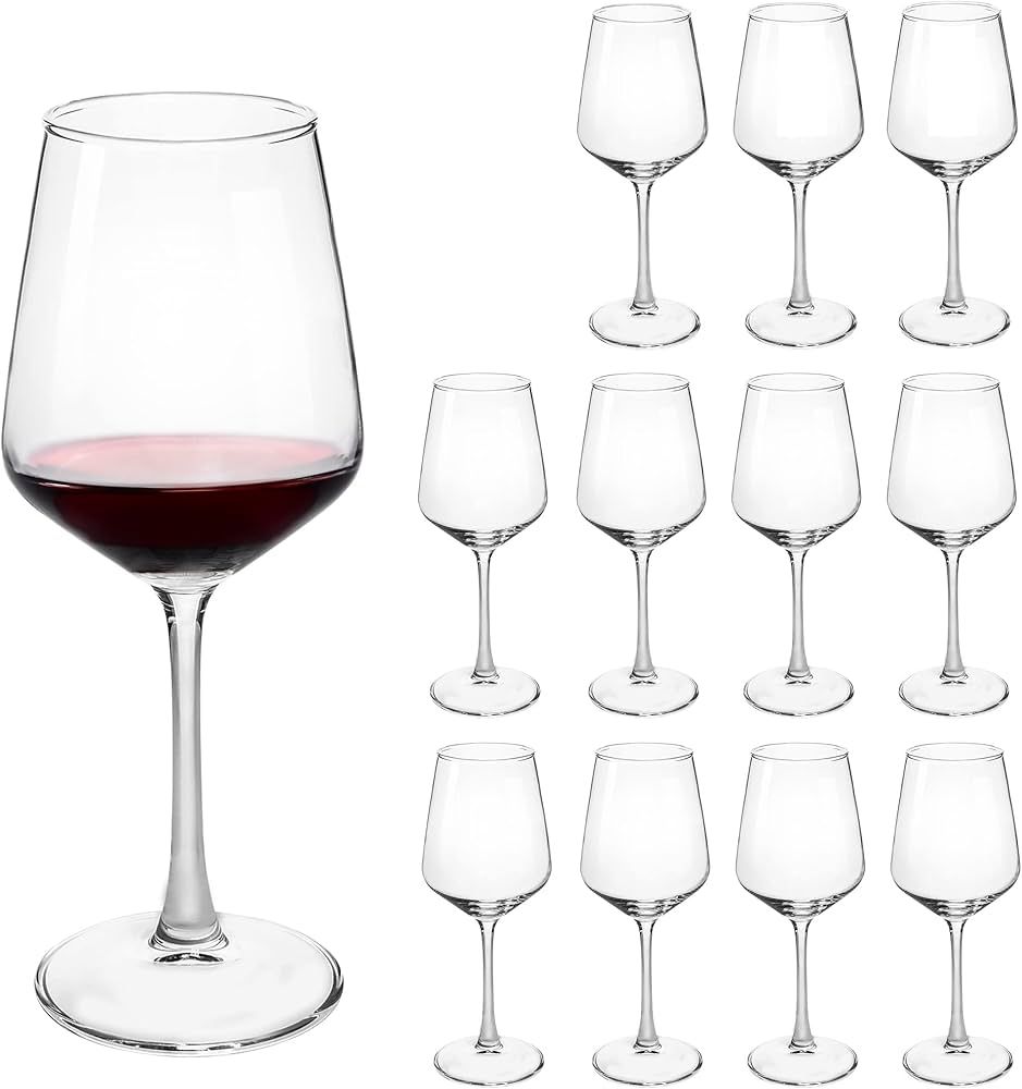 CZUMJJ Wine Glasses set of 12, 12 oz Durable Red White Wine Glasses for Wedding, Party, Dishwashe... | Amazon (US)