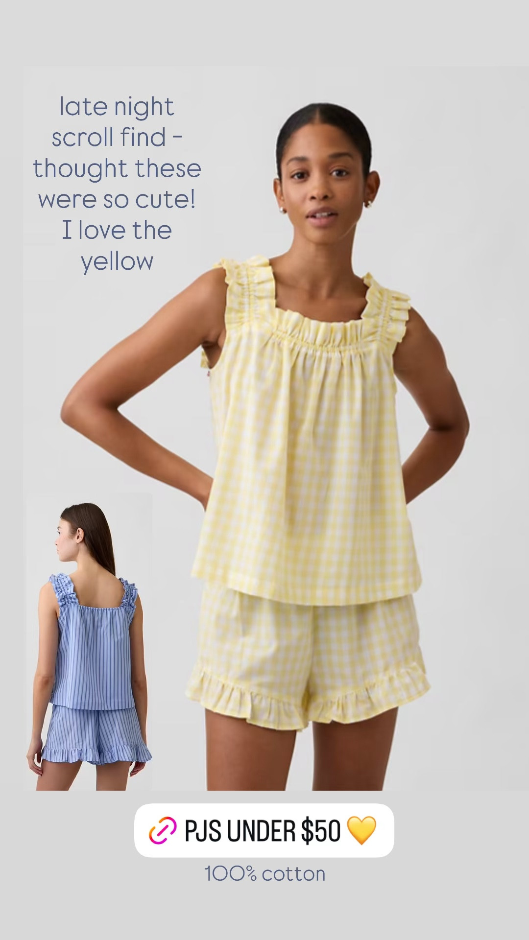 Cute pjs on sale for under $50 💛 love the yellow 