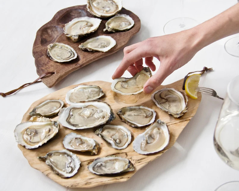 Oyster Platter in Cherry Wood : holds a Dozen Oysters | Etsy | Etsy (US)