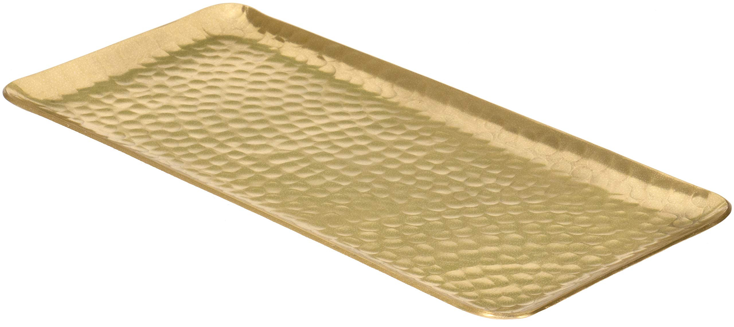 Red Co. Gilded Rectangle Hammered Platter, Decorative Bar/Vanity/Serving Tray — 11 Inches | Amazon (US)
