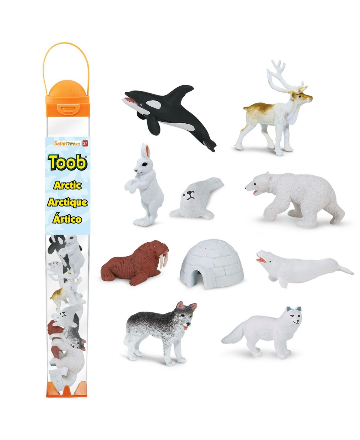 Safari Ltd. Hand-Painted Mini Arctic Animal Figurines Including Polar Bear, Arctic Fox, Husky & Beluga Whale - Open Miscellaneous | Macy's