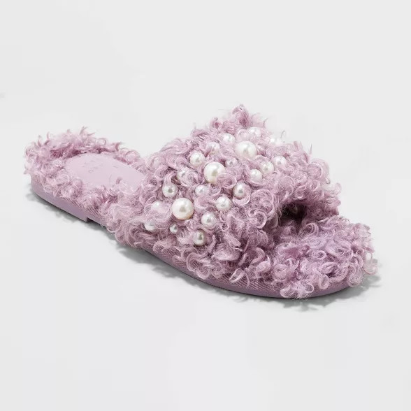 Women's Adrienne Slip-On Embellished Slide Slippers - A New Day™ | Target