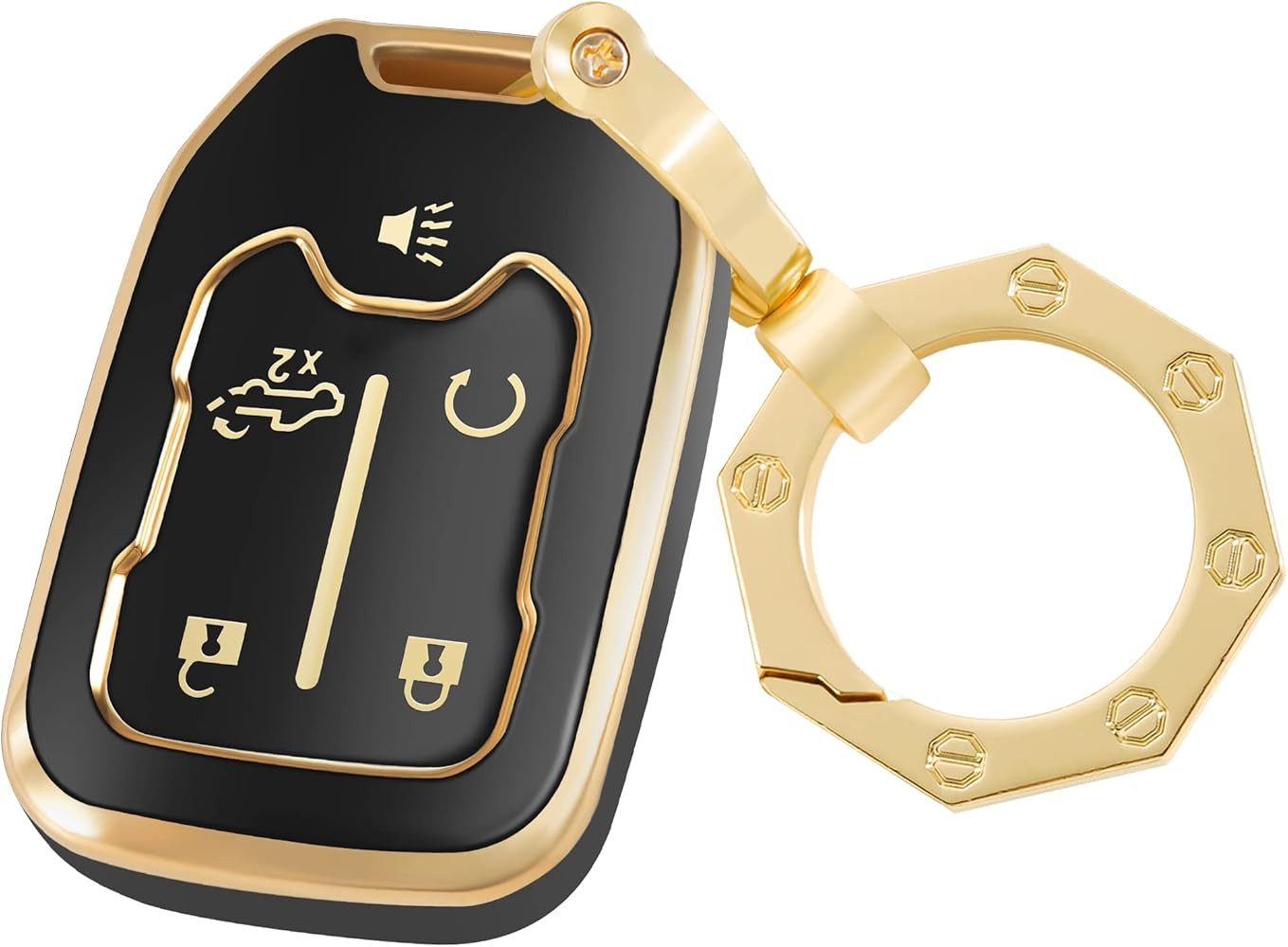 for GMC Key Fob Cover Car Key Case Shell with Fashion Keychain fit Acadia Terrain Yukon Chevrolet... | Amazon (US)