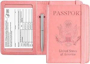 ACdream Passport and Vaccine Card Holder Combo, Cover Case with CDC Vaccination Card Slot, Leathe... | Amazon (US)