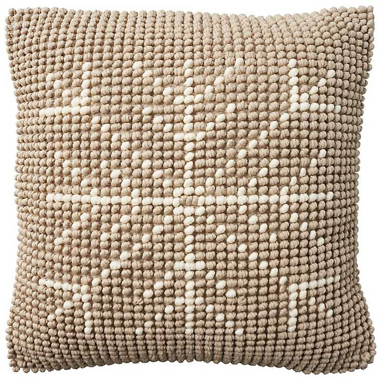 Tan Looped Snowflake Pillow | Kirkland's Home