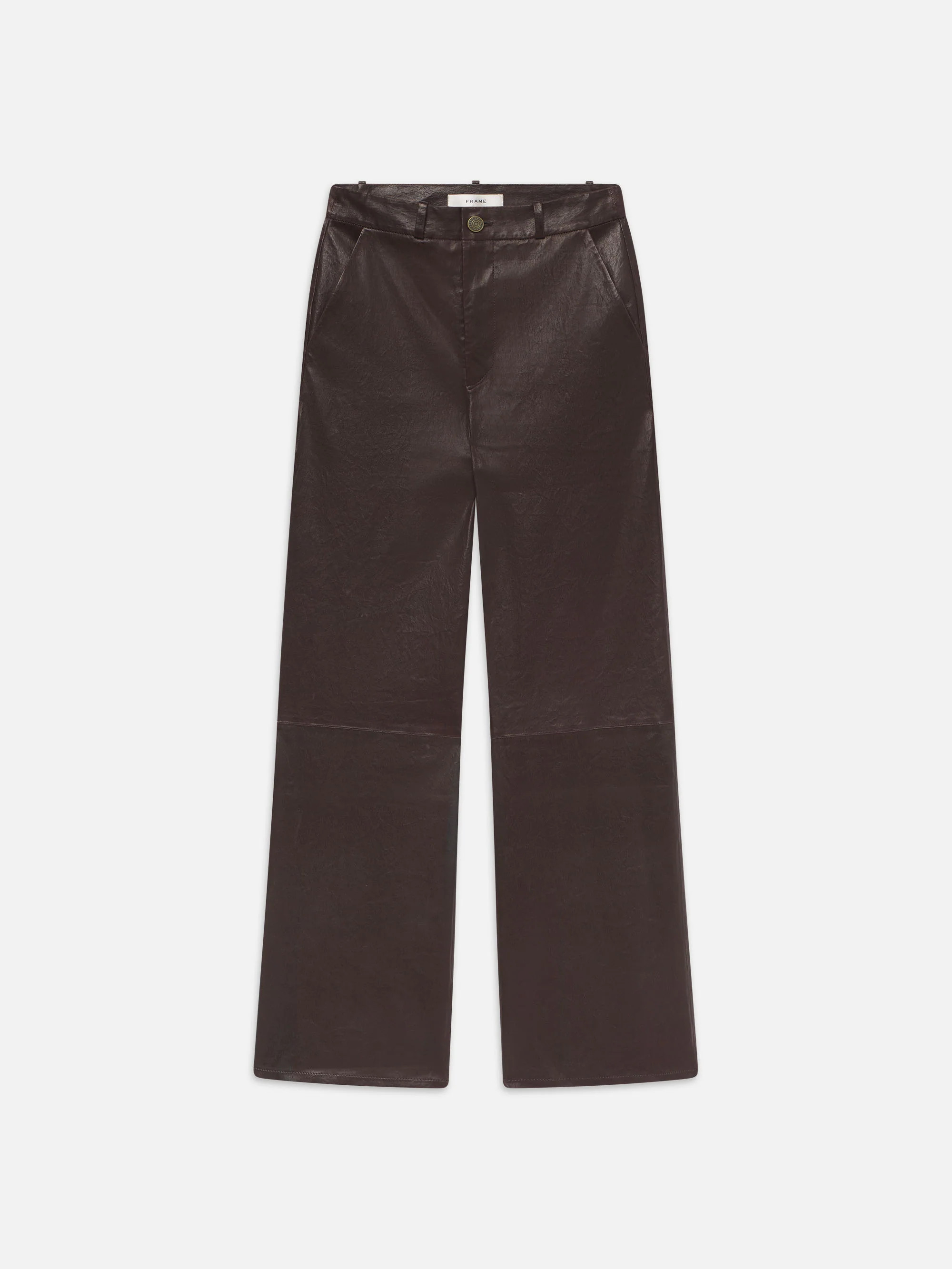 Relaxed Leather Trouser  in  Chocolate Brown | Frame Denim