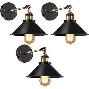 Vintage Wall Sconce Licperron Black Antique 240 Degree Adjustable Industrial Wall Light for Resta... | Amazon (US)