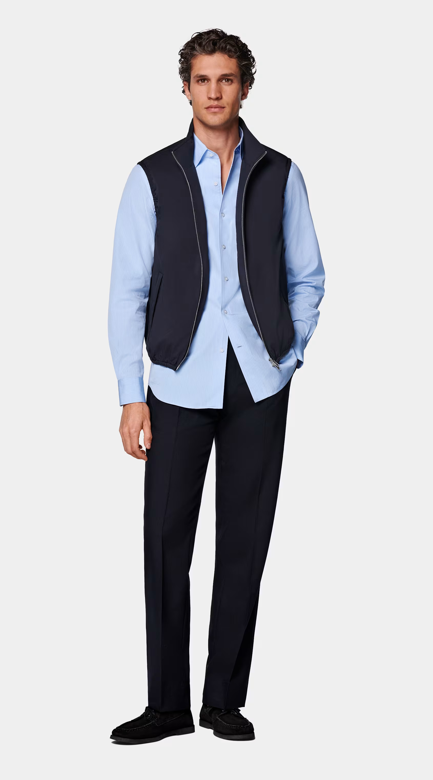 Navy Light Padded Zip Vest | Suitsupply (US)